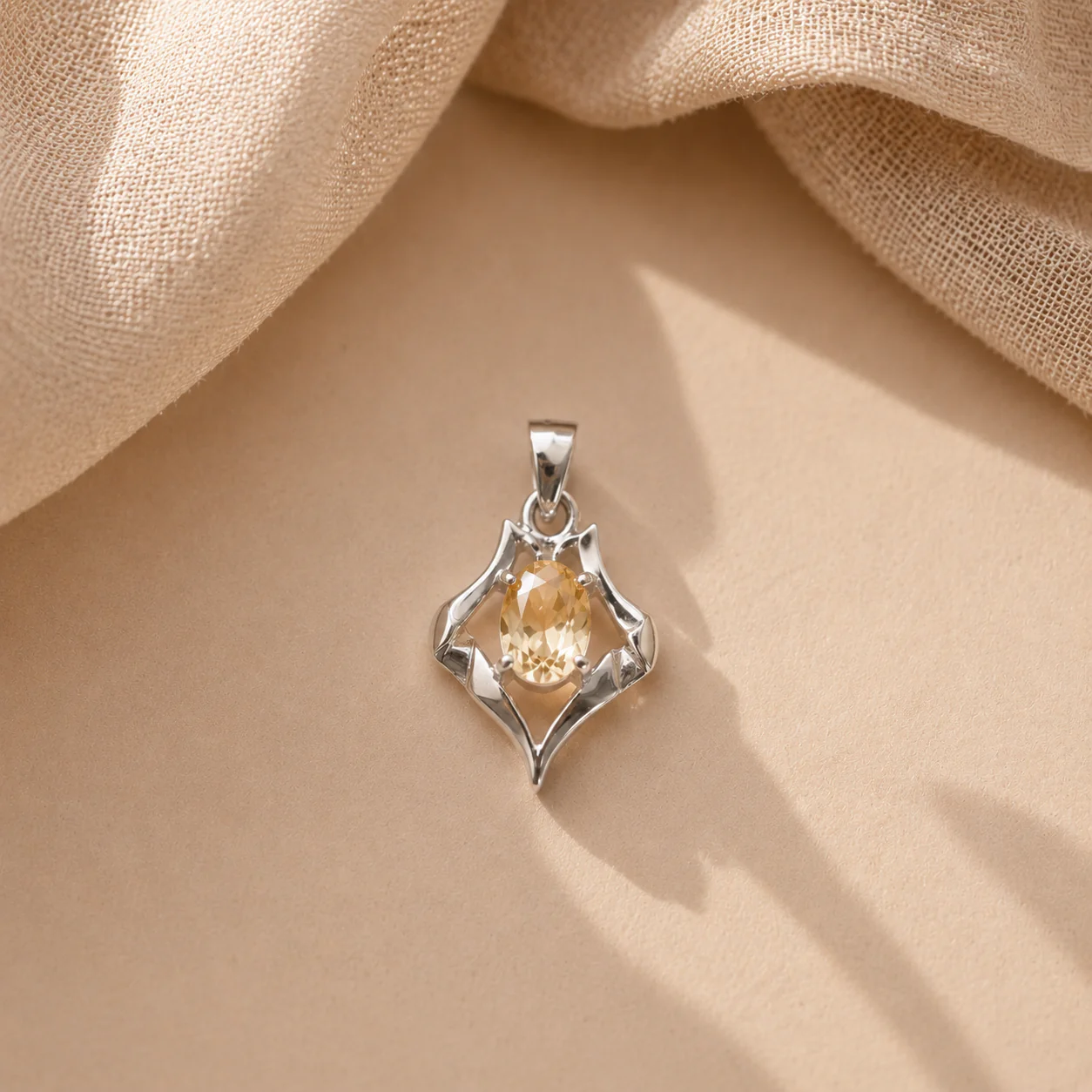 Citrine Oval Charm