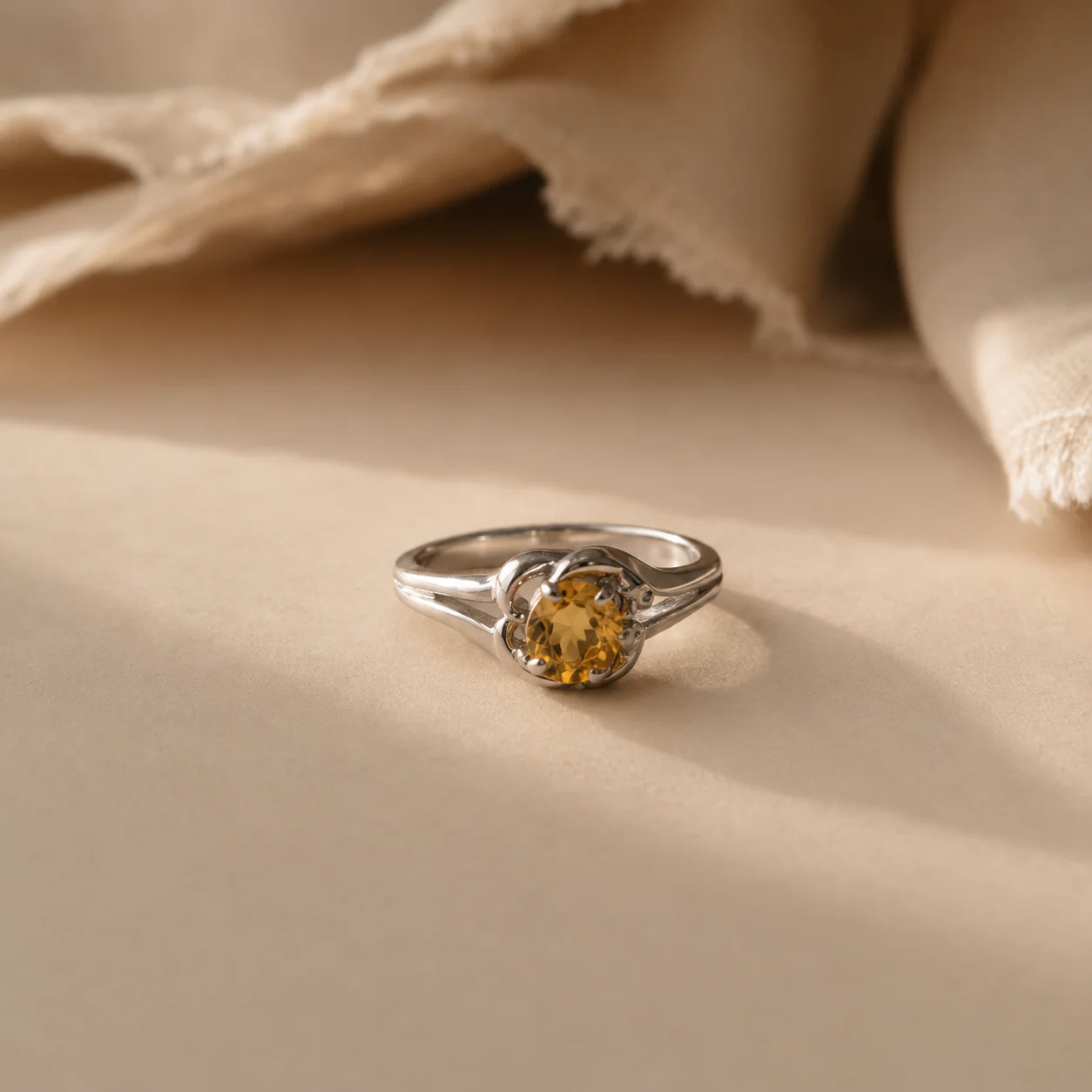 Citrine Swirl Ring