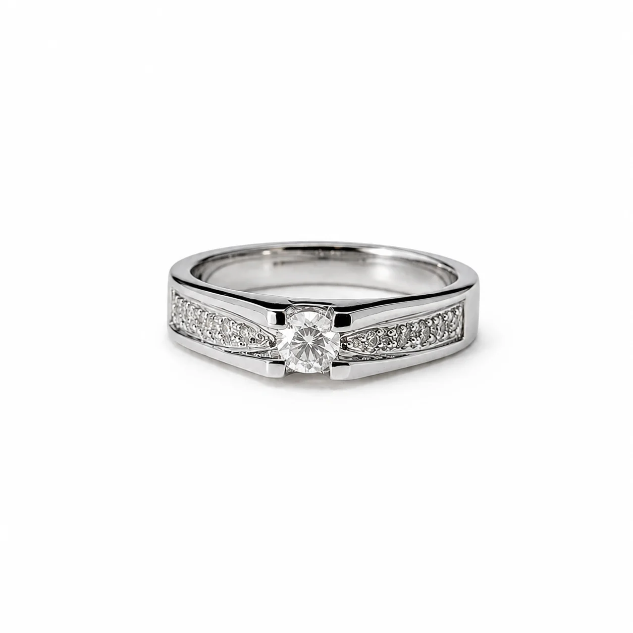 Classic Solitaire White CZ Ring - Image 2