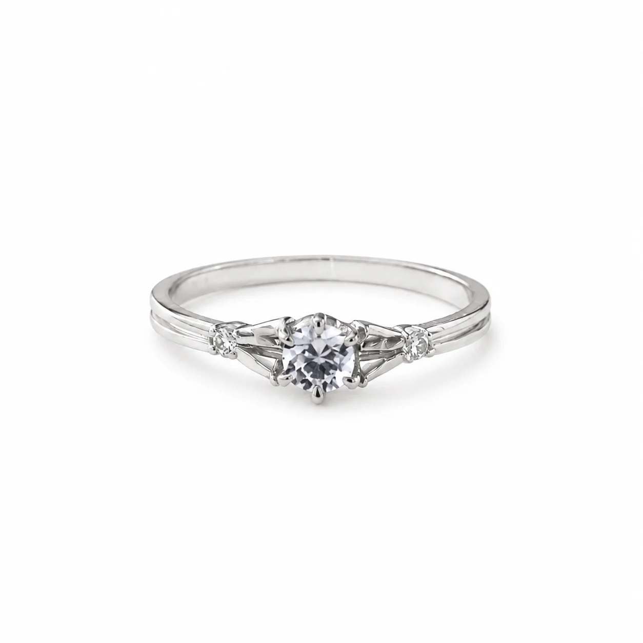 Classic Three Stone CZ Ring - Image 4