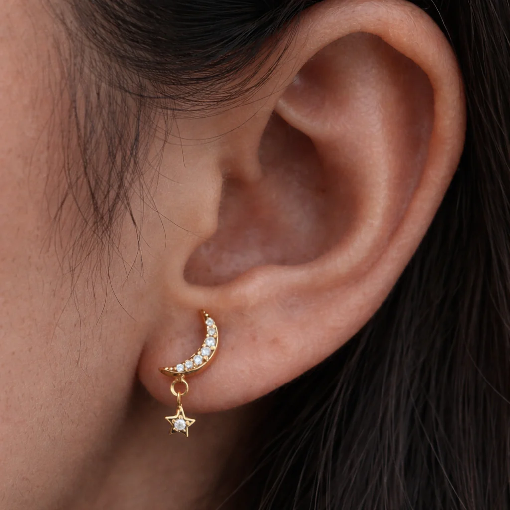 Crescent Star Stud