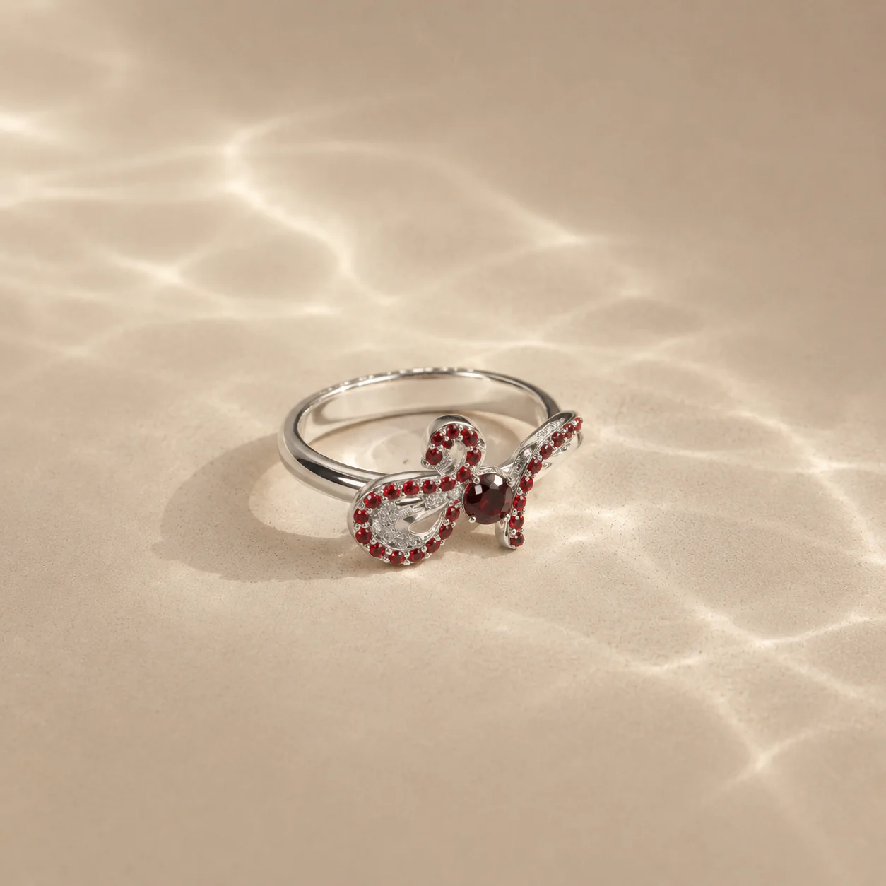 Crimson Infinity Garnet Ring - Image 2