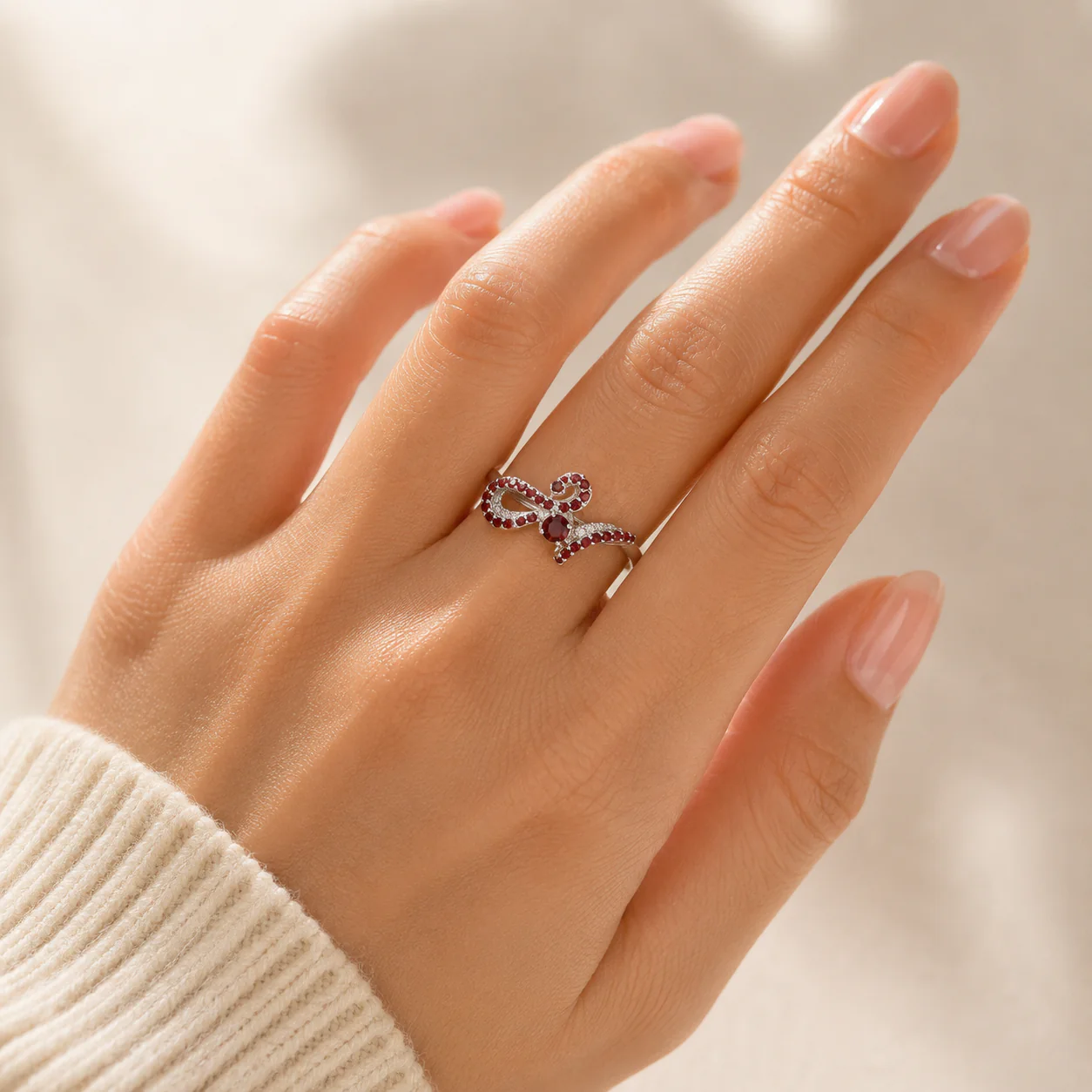 Crimson Infinity Garnet Ring - Image 4