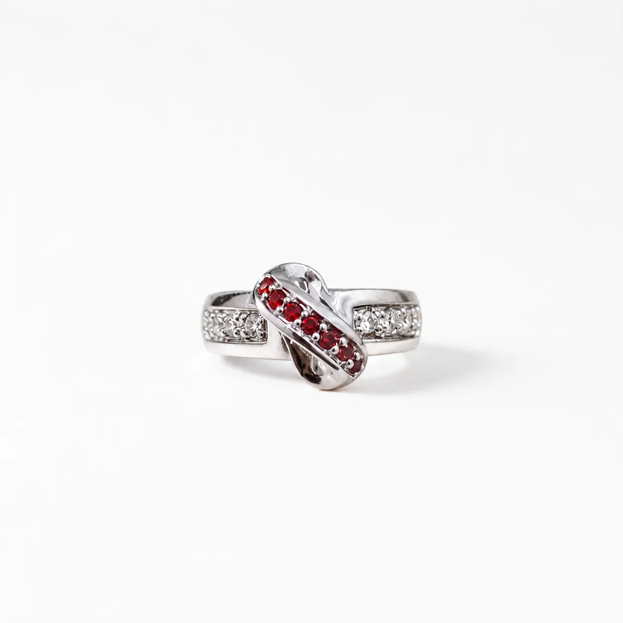 Crimson Knot Orange CZ Ring - Image 3