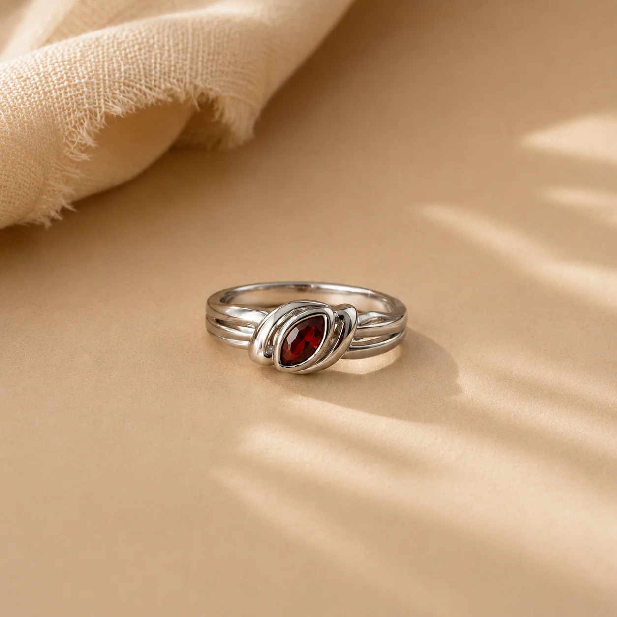 Crimson Marquise Garnet Ring - Image 2