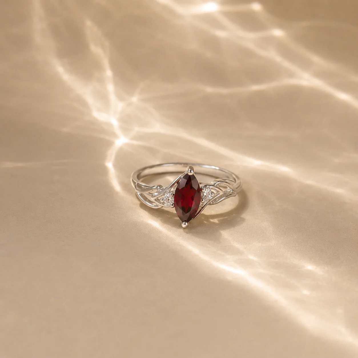 Crimson Vine Garnet Ring - Image 3