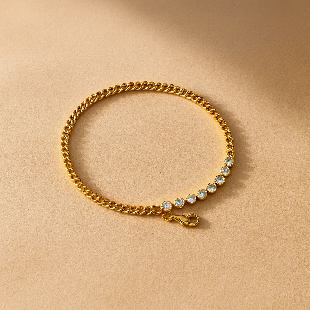 Curb Diamond Tennis Bracelet