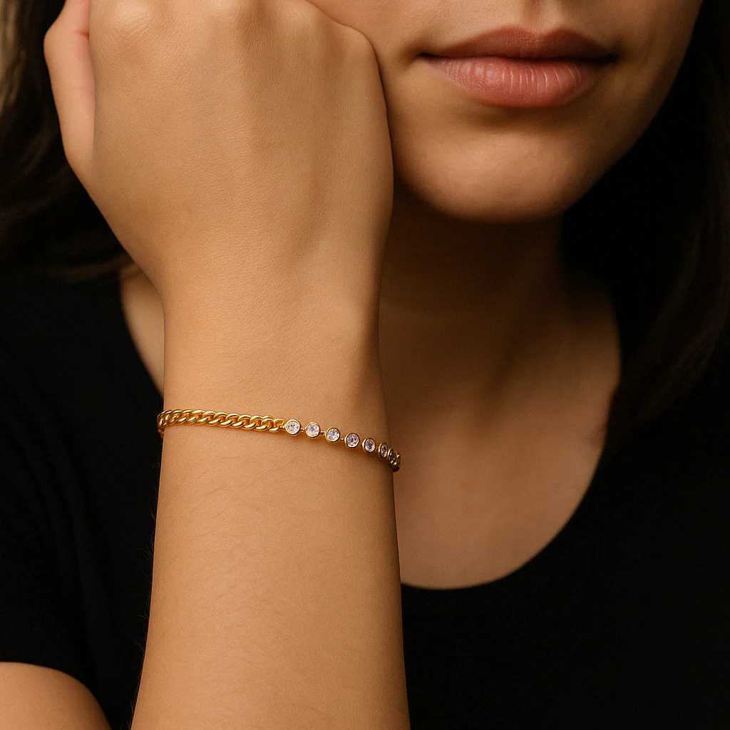 Curb Diamond Tennis Bracelet - Image 2