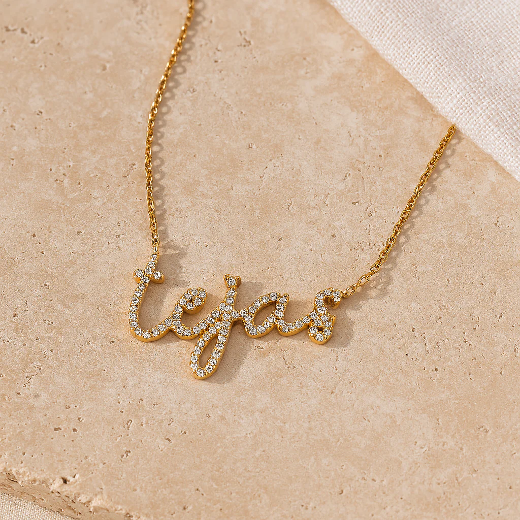 Cursive Diamond Necklace