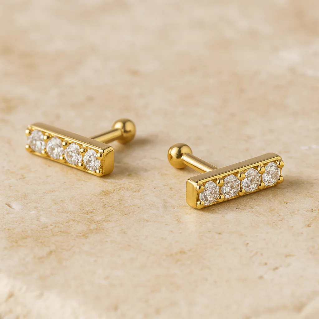 Diamond Bar Studs - Image 4