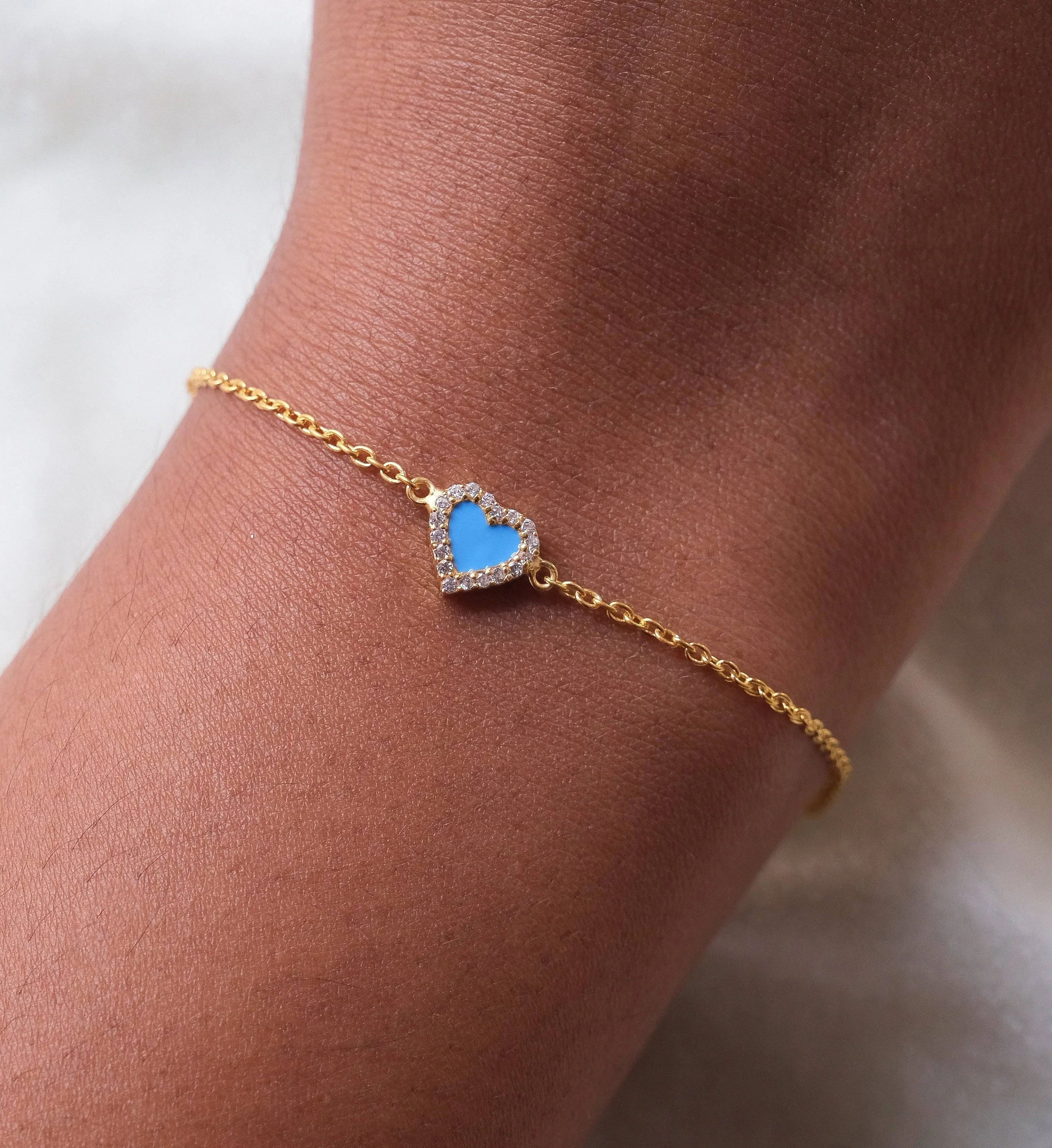 Diamond Colored Heart Bracelet - Image 3