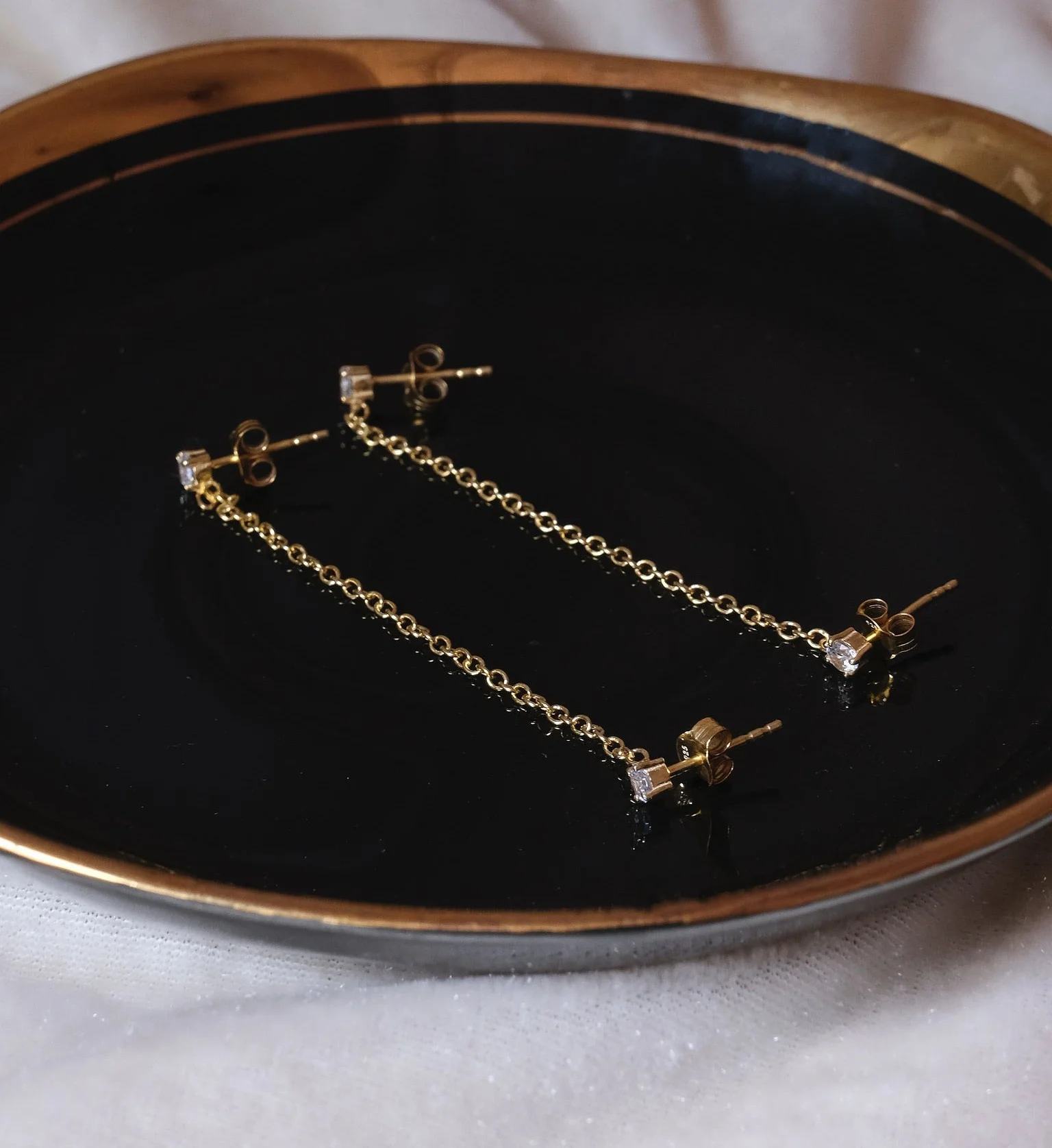 Diamond Ear Chain Studs - Image 2