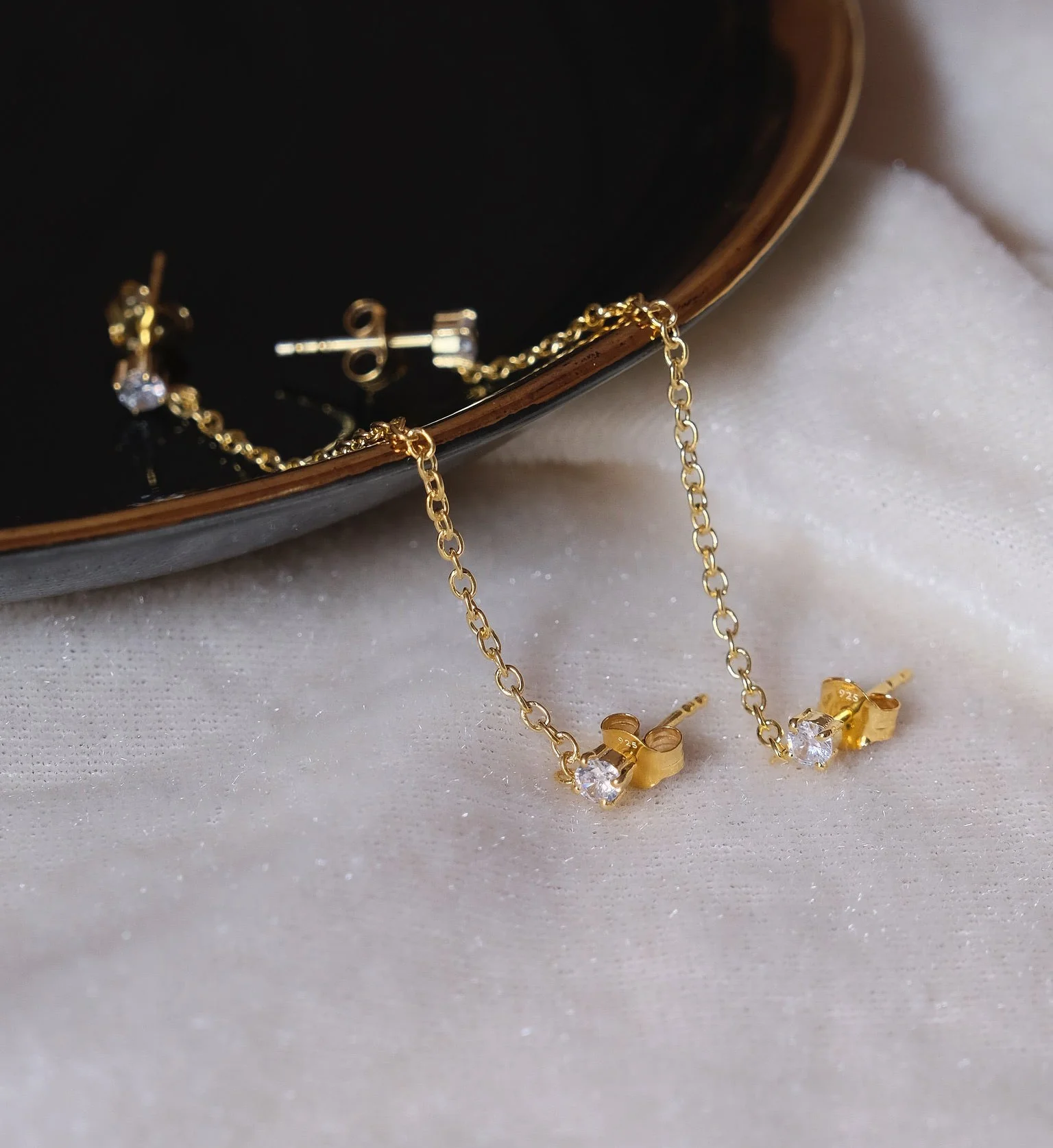 Diamond Ear Chain Studs - Image 4