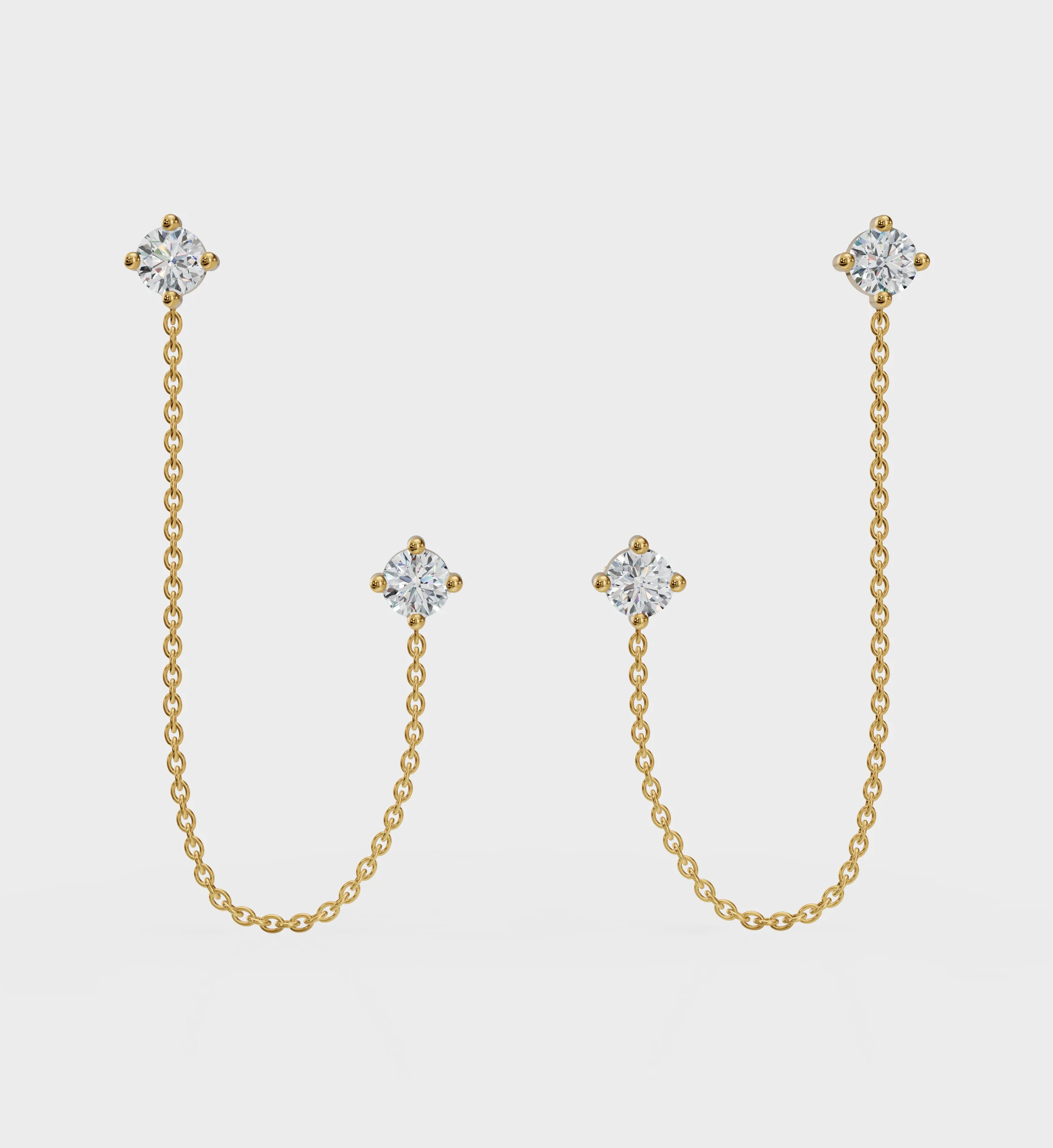 Diamond Ear Chain Studs - Image 5