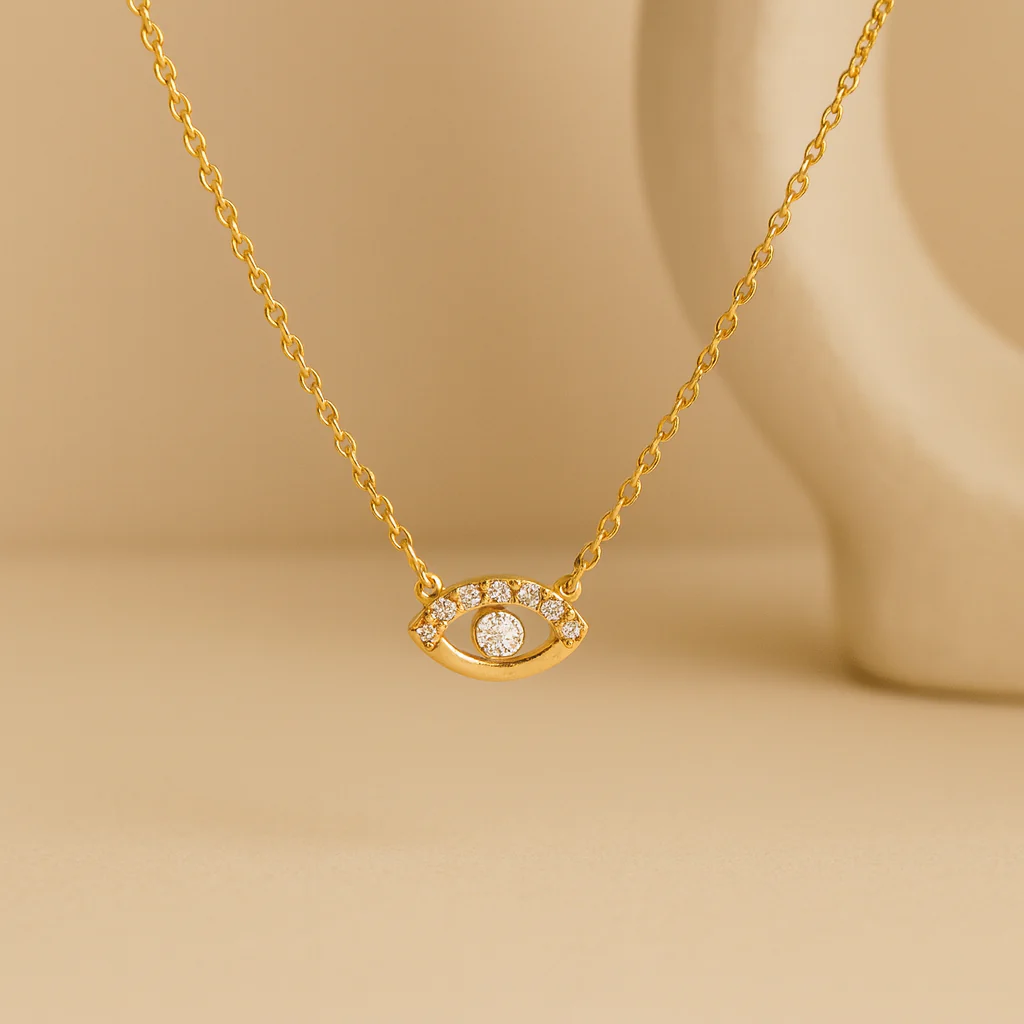 Diamond Evil Eye Protect Necklace - Image 4