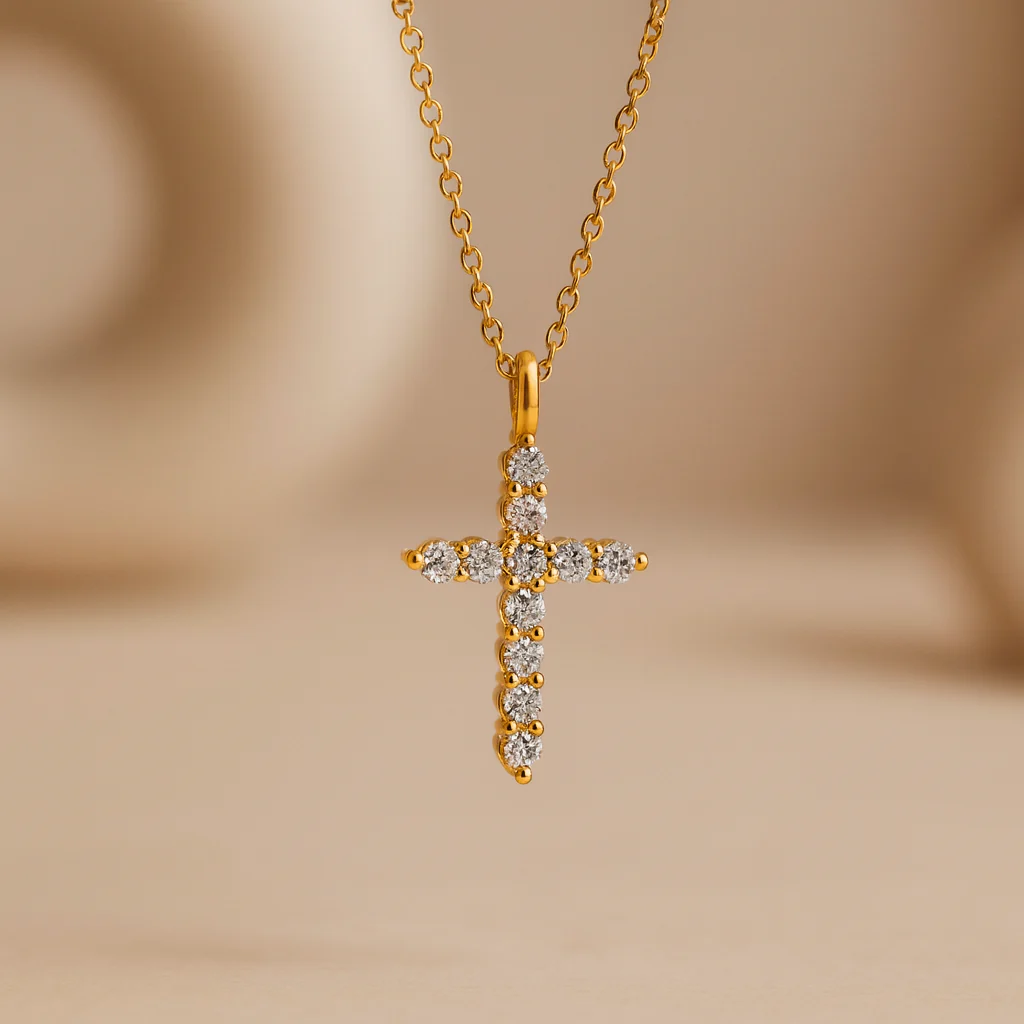 Diamond Holy Cross Necklace - Image 2