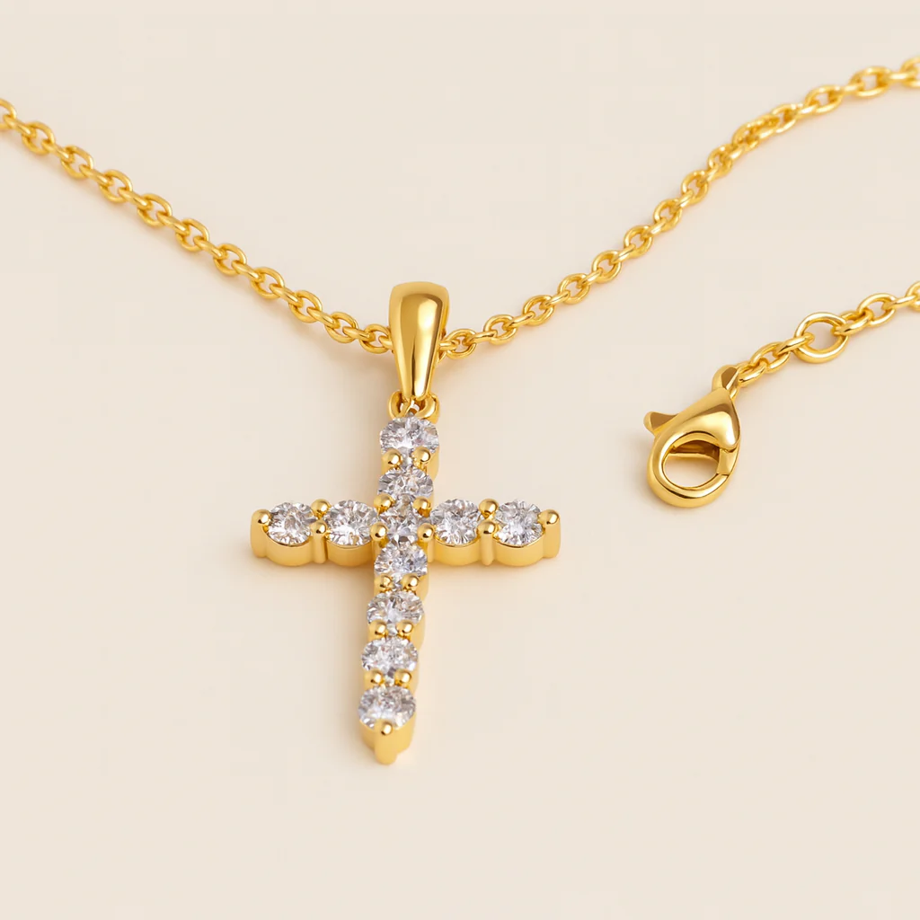 Diamond Holy Cross Necklace - Image 5