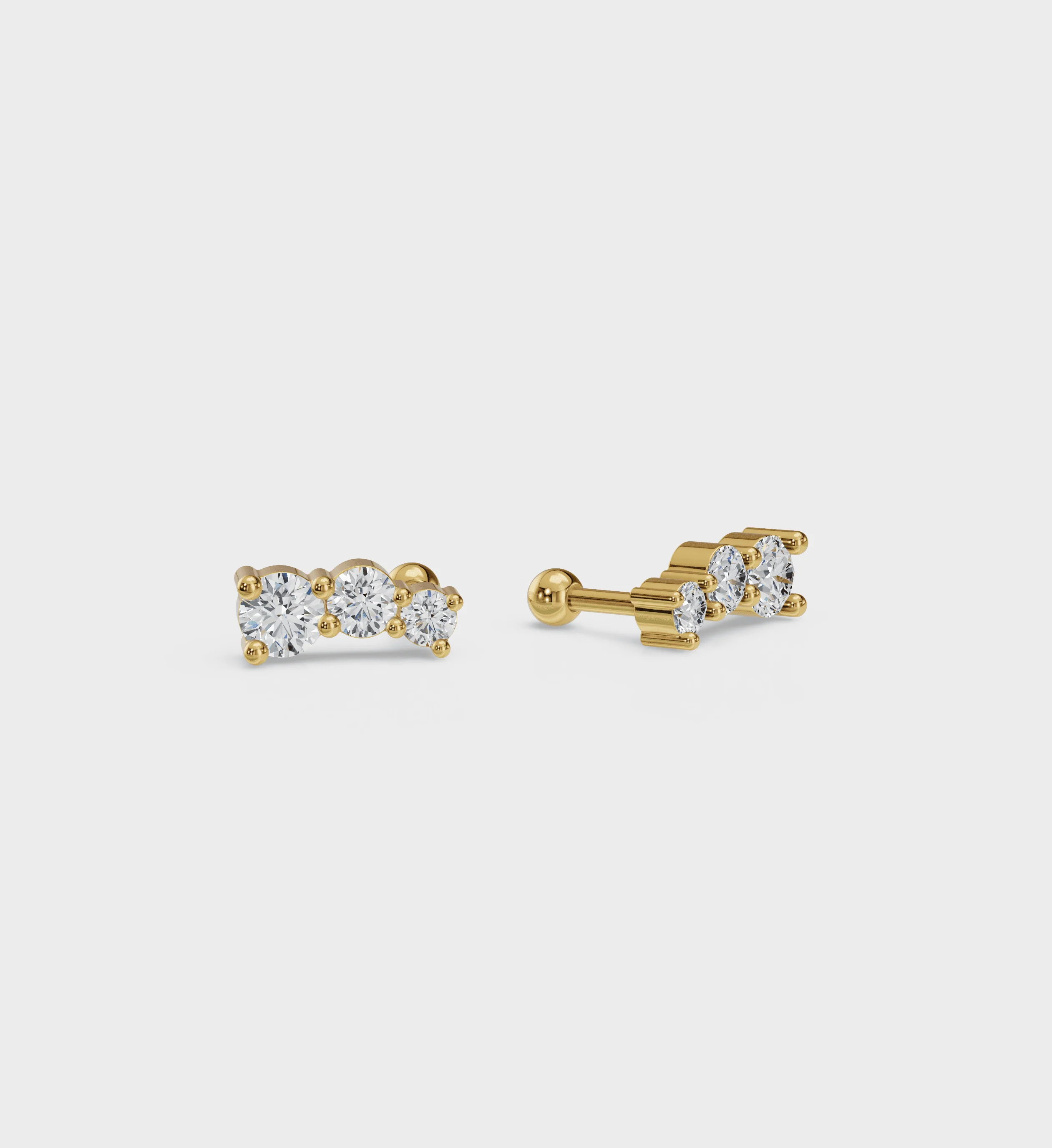Diamond Line Studs - Image 2