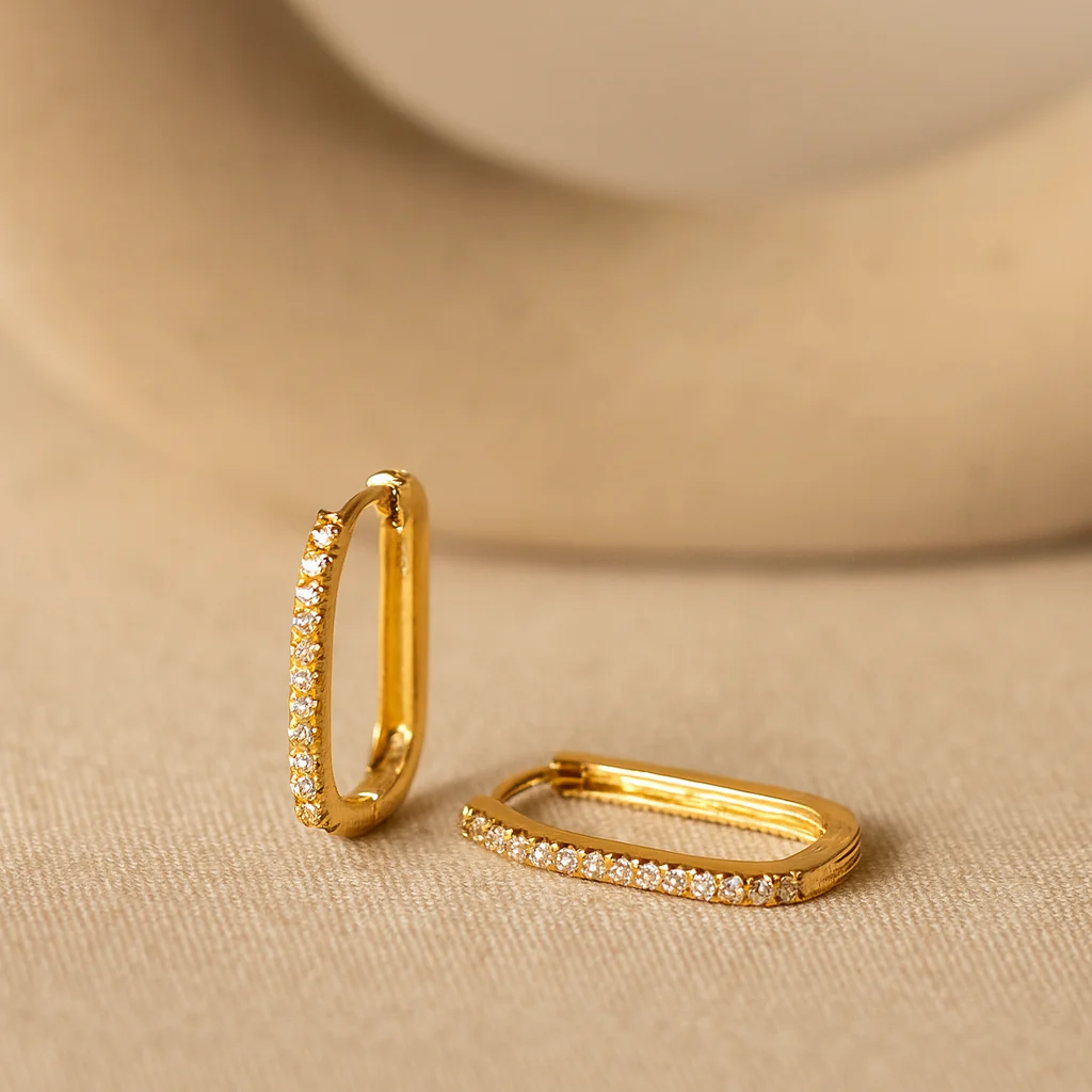 Diamond Long Bar Hoops - Image 5