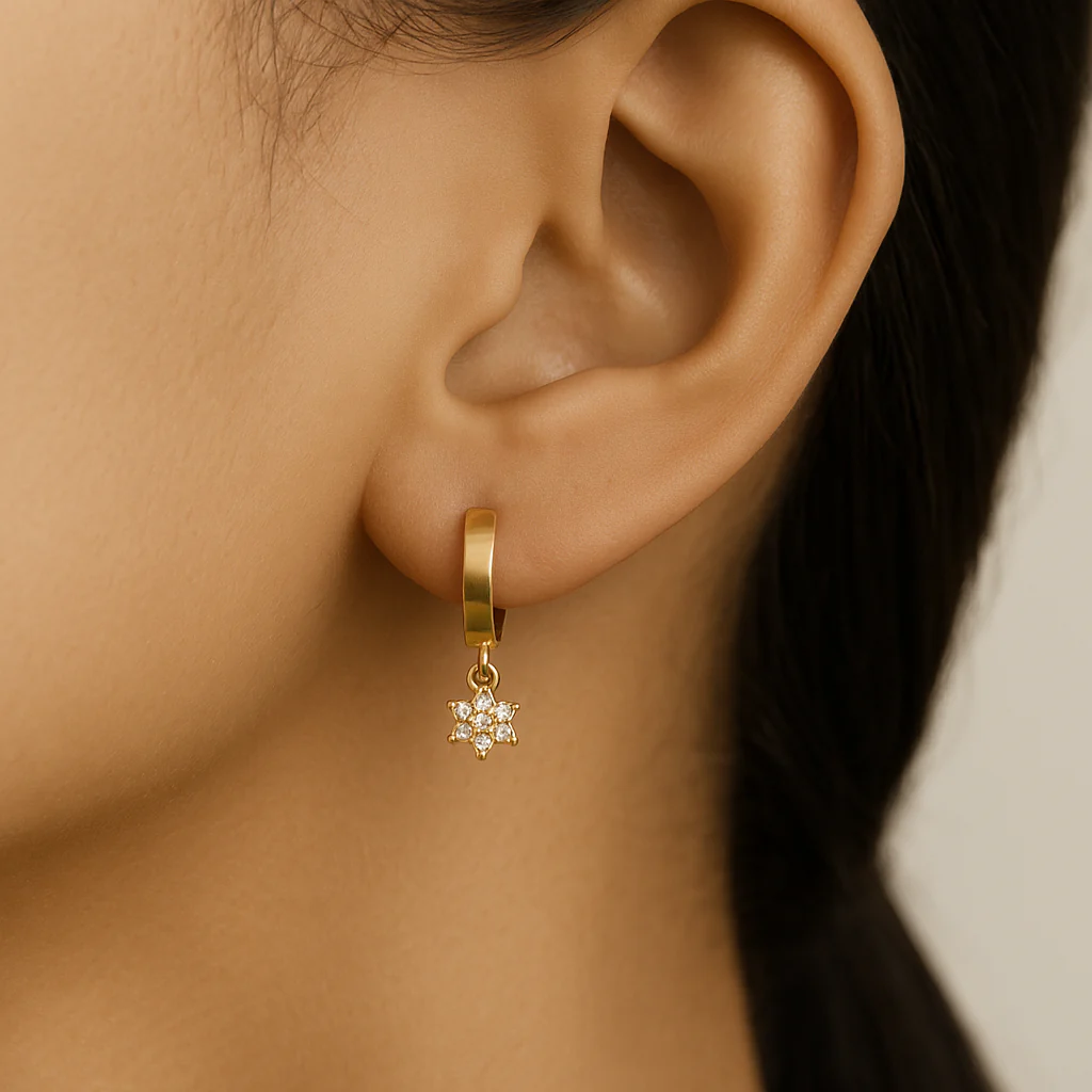 Diamond Micro Star Huggie - Image 4