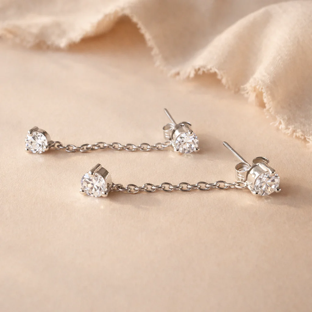 Duo Diamond Long Ear Chain - Image 2