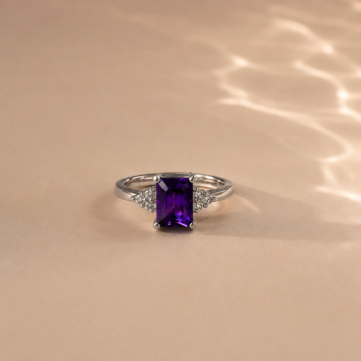 Emerald Cut Amethyst Statement Ring - Image 3