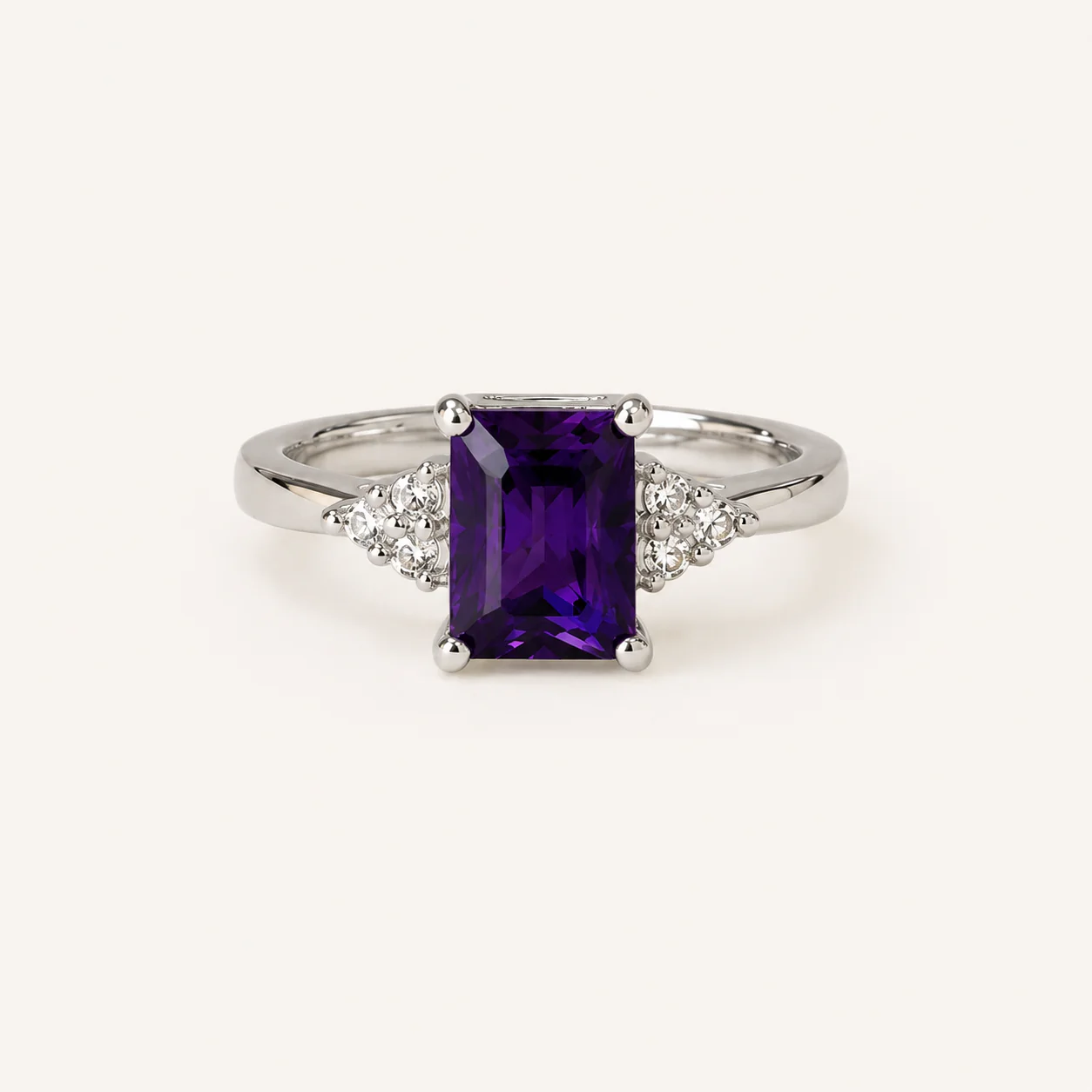 Emerald Cut Amethyst Statement Ring - Image 4