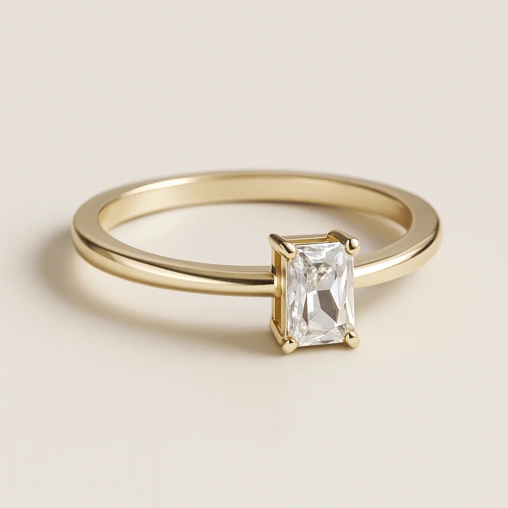 Emerald Cut Diamond Ring - Image 5