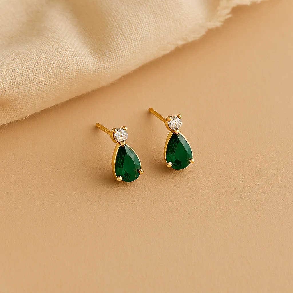 Emerald Drop Studs - Image 6
