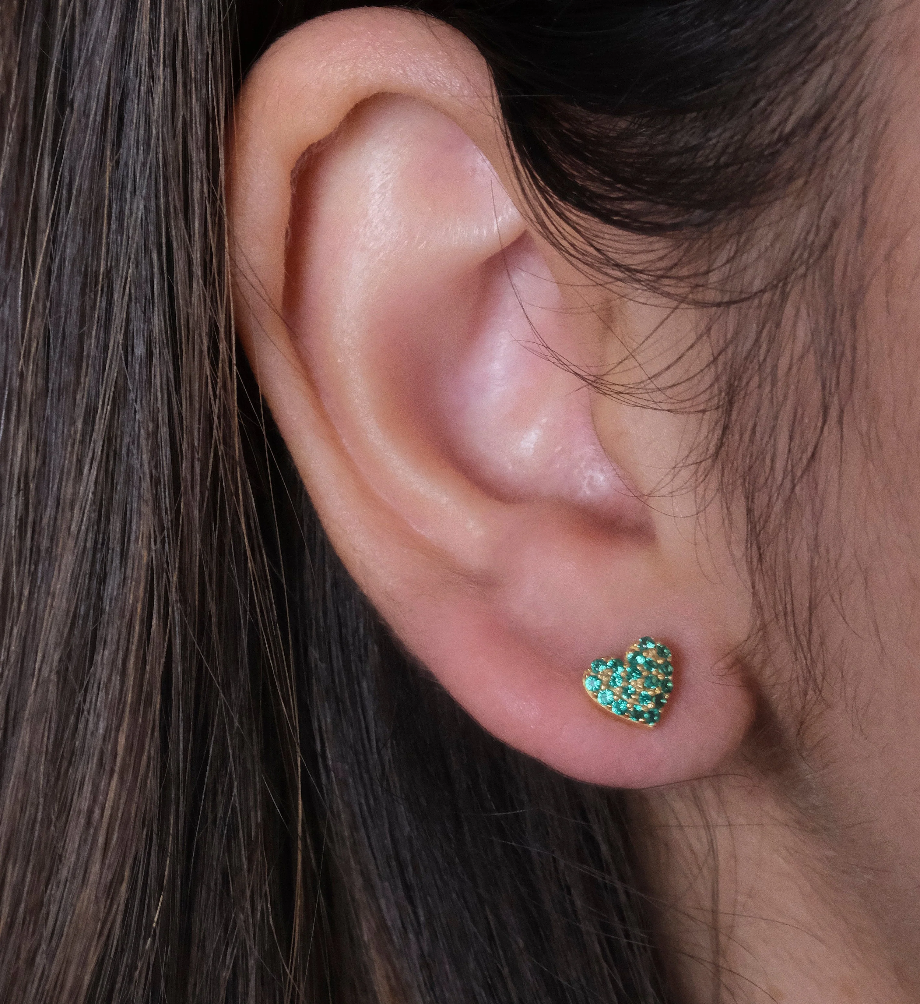 Emerald Heart Studs - Image 3