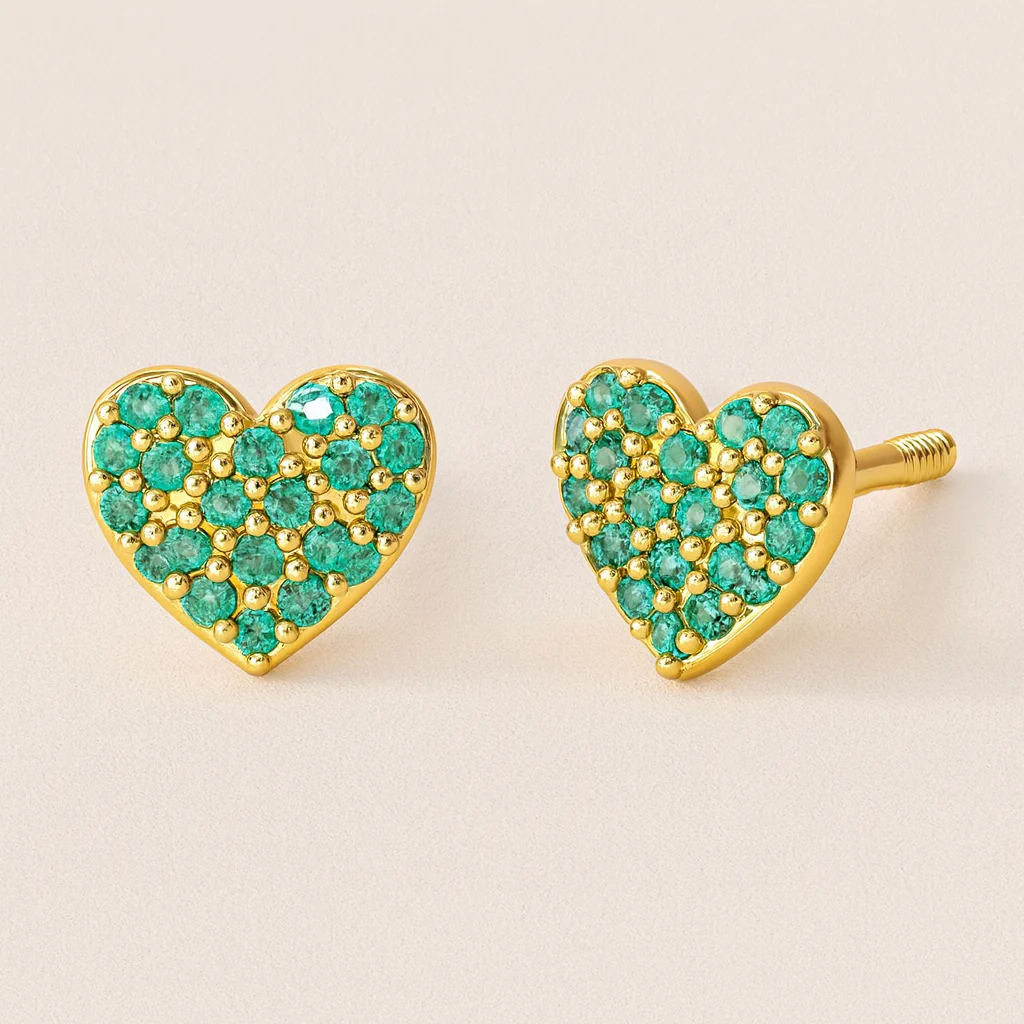 Emerald Heart Studs - Image 5