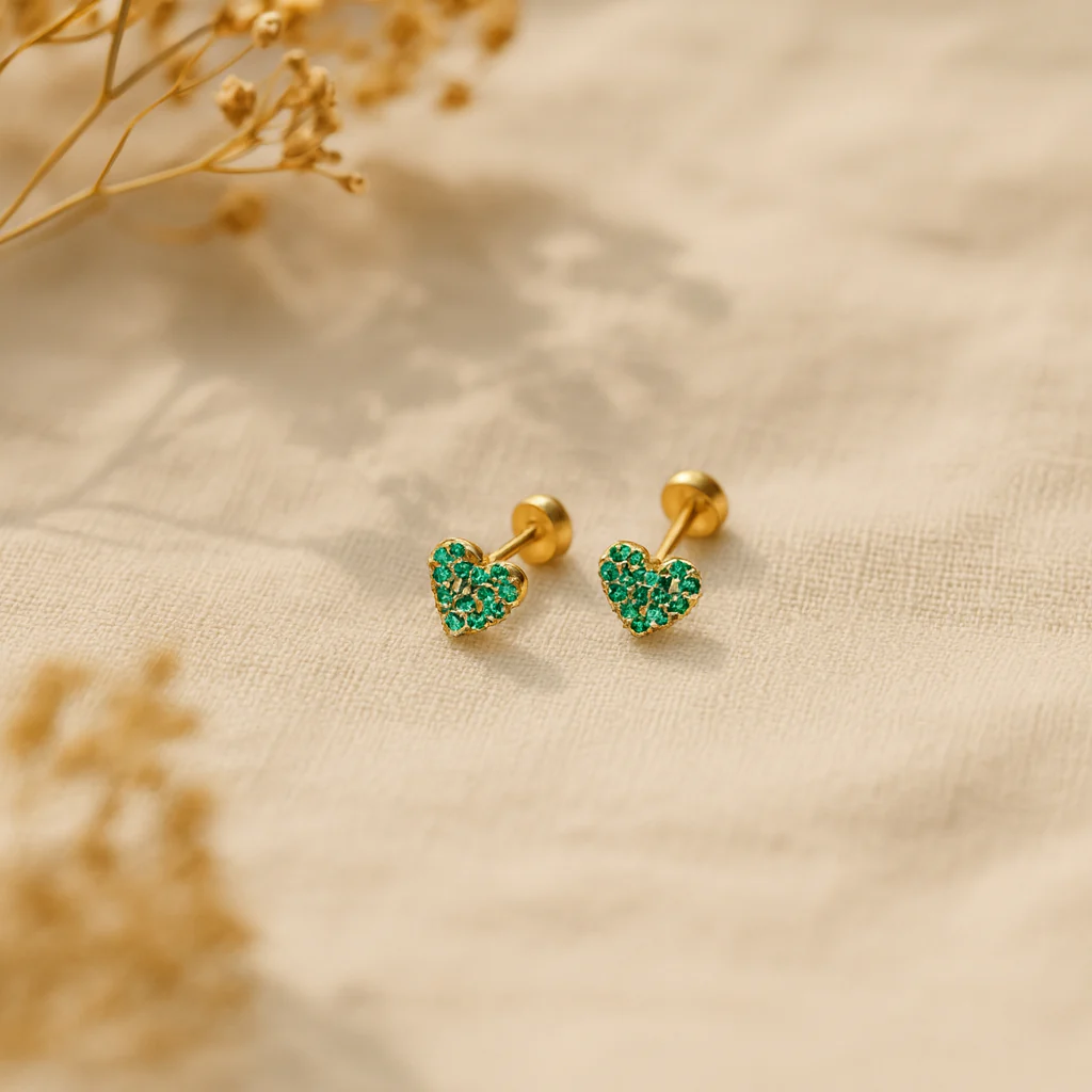 Emerald Heart Studs - Image 8