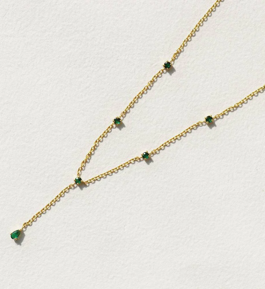 Emerald Lariat Necklace - Image 5