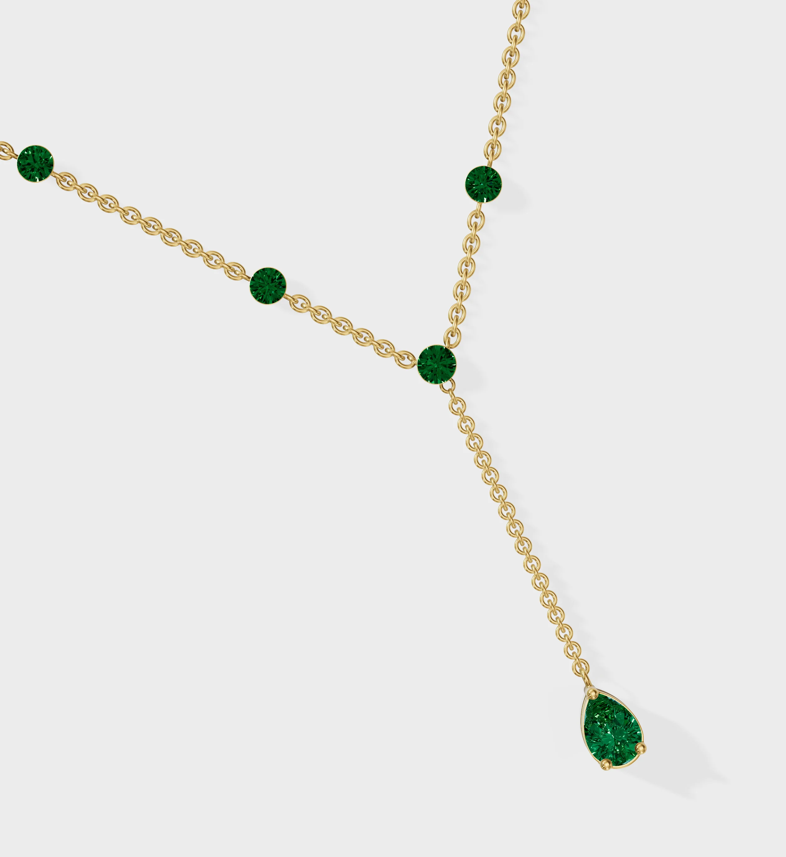 Emerald Lariat Necklace - Image 7