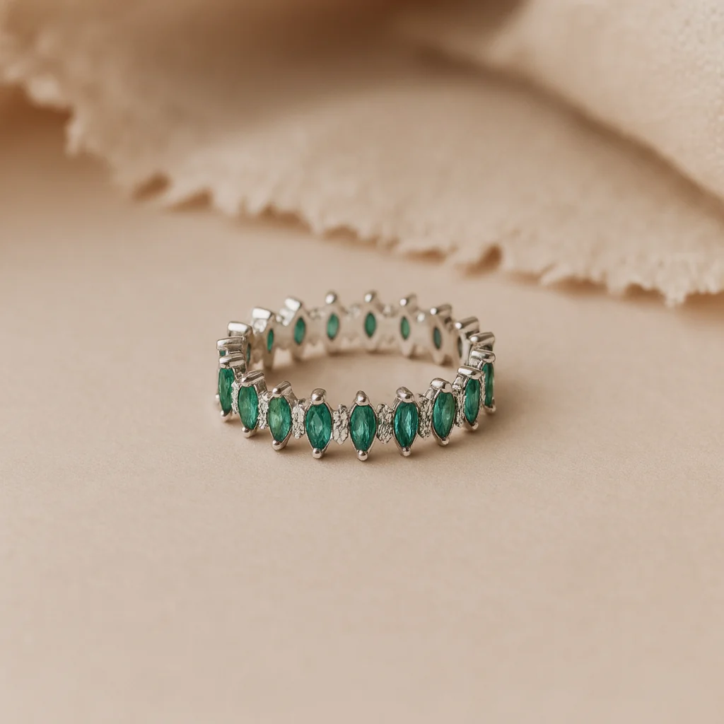 Emerald Marquise Eternity Ring - Image 2