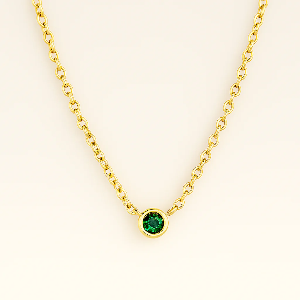 Emerald Solitaire Necklace - Image 4