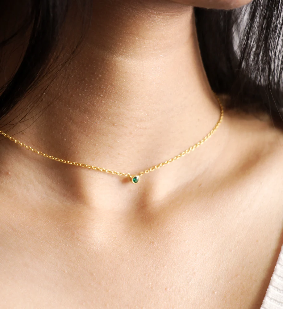 Emerald Solitaire Necklace - Image 5