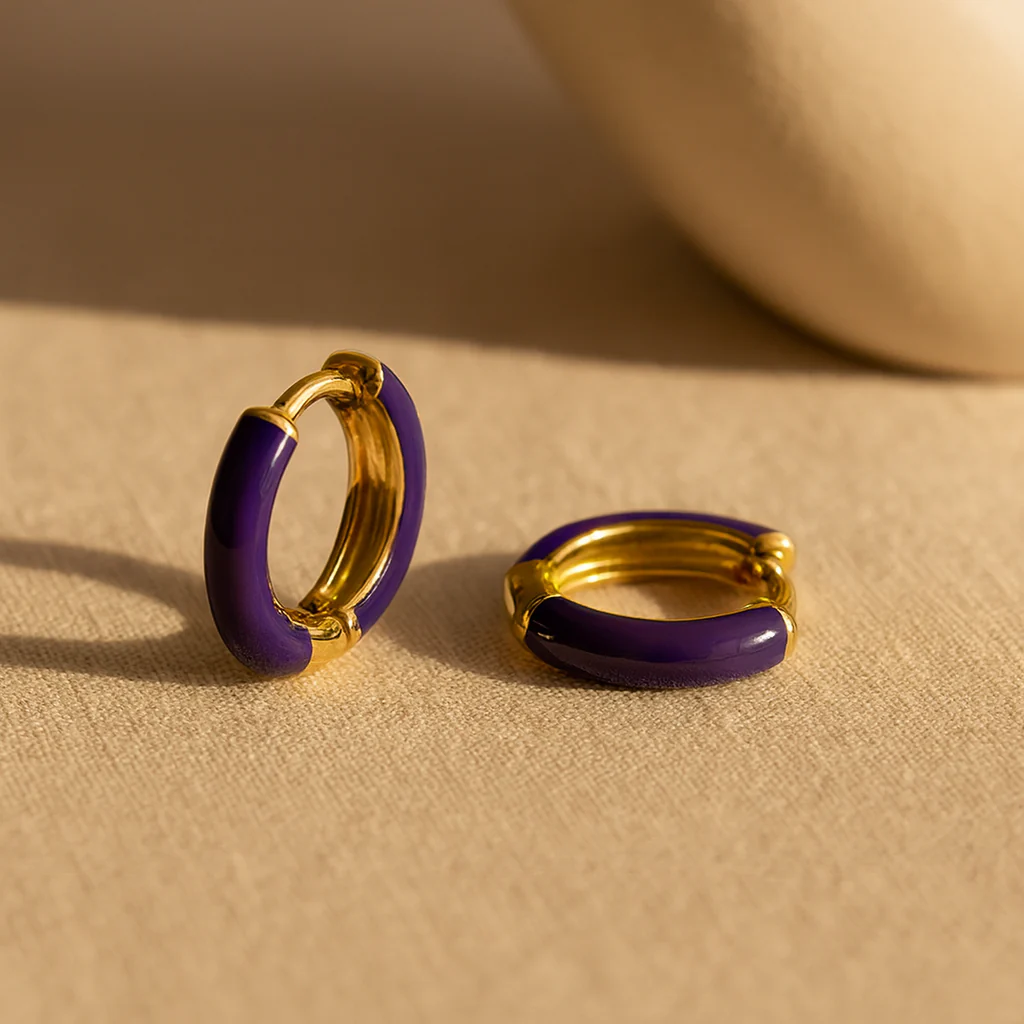 Enamel Small Hoops - Image 2