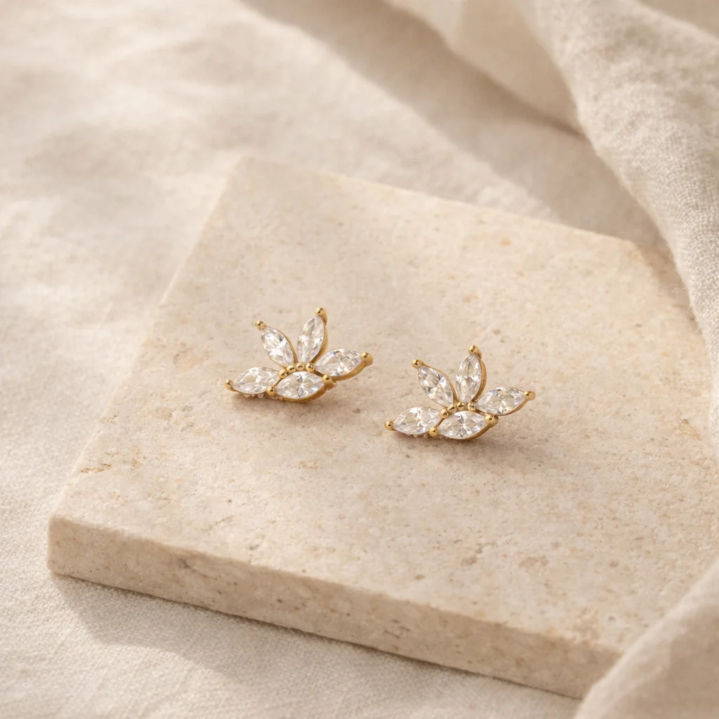 Flora Marquise Studs - Image 3