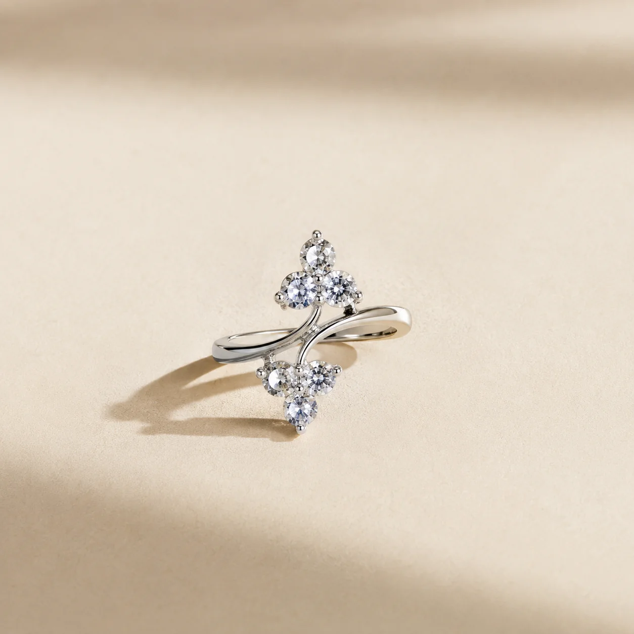 Floral Cluster Open Ring