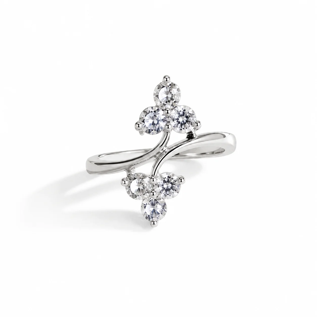 Floral Cluster Open Ring - Image 2