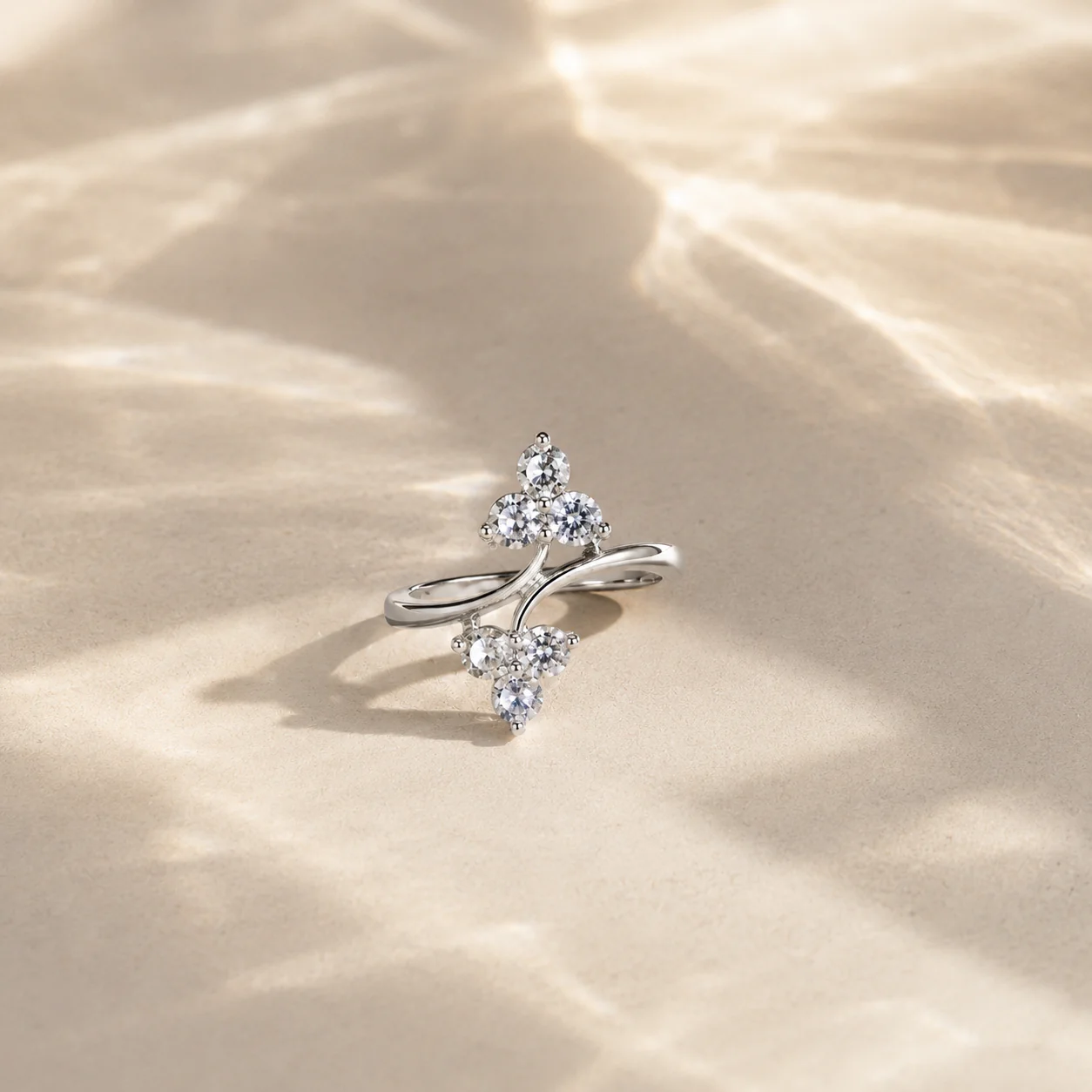 Floral Cluster Open Ring - Image 3