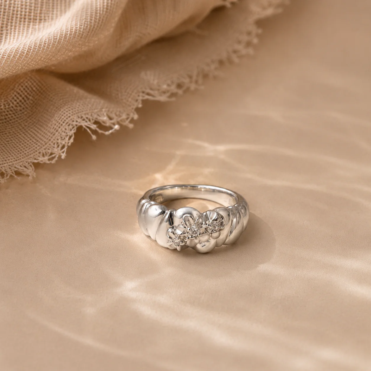 Floral Cluster Statement Ring - Image 2