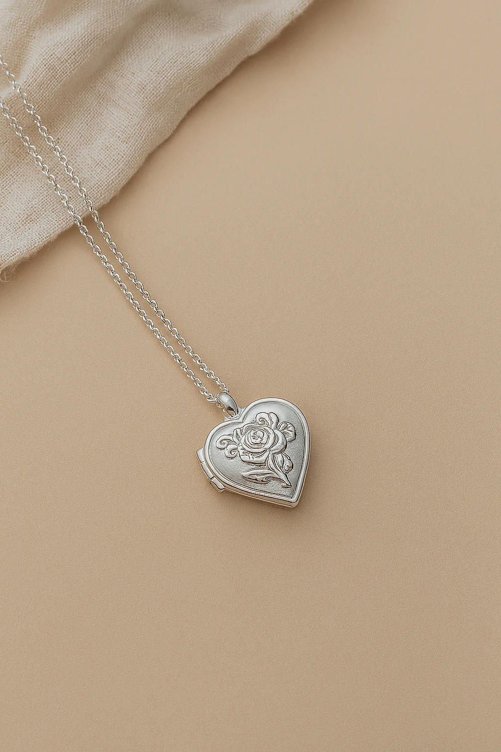 Floral Heart Locket Necklace - Image 4