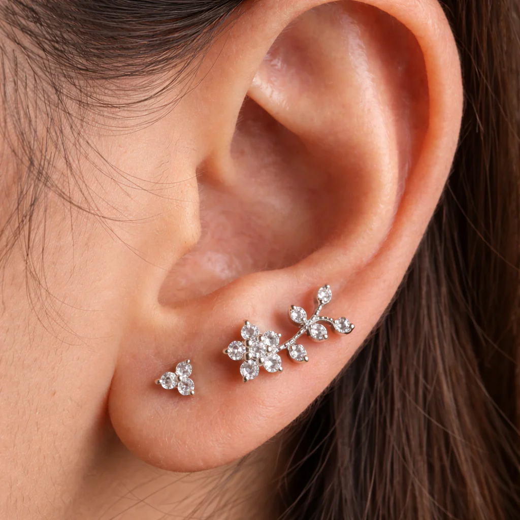 Fluer Petal Diamond Studs - Image 3