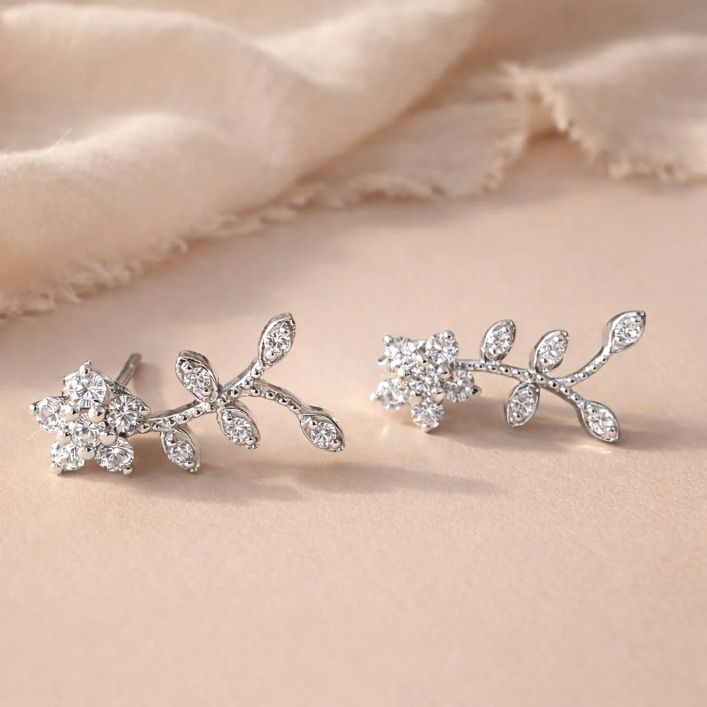 Fluer Petal Diamond Studs - Image 4