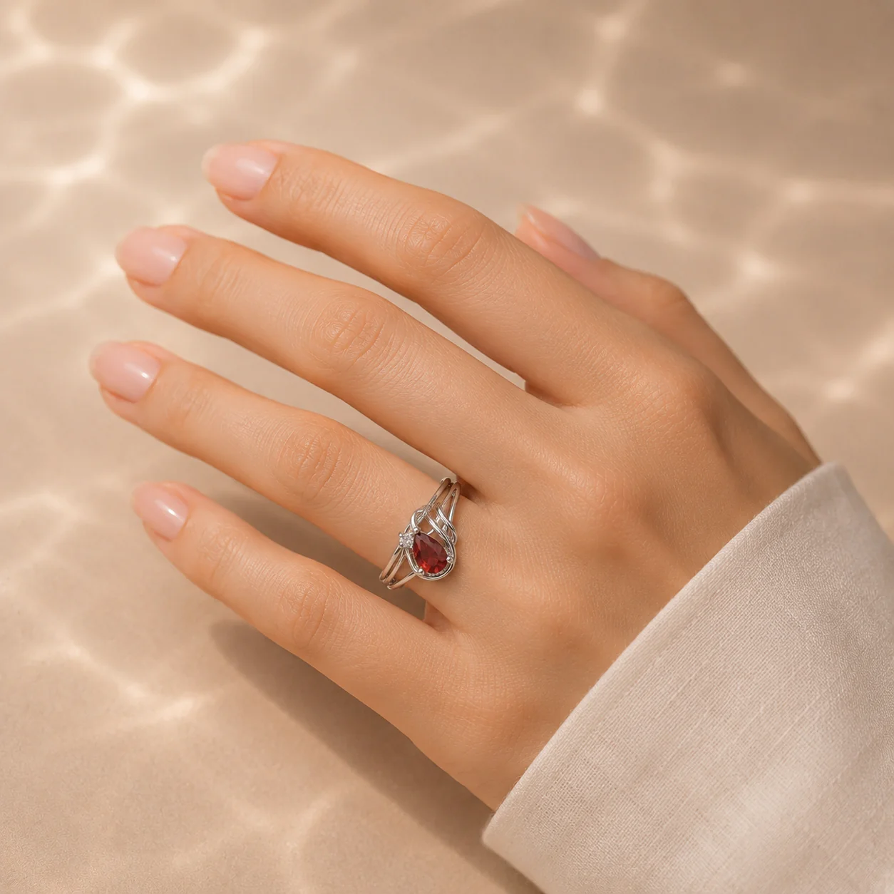 Garnet Cascade Ring - Image 4