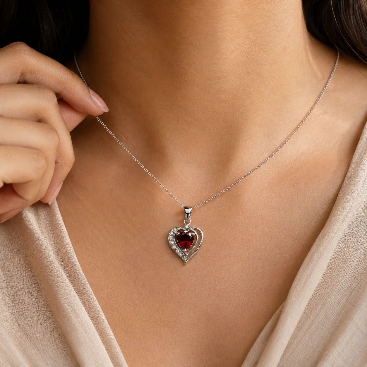 Garnet Pear Cluster Charm - Image 3