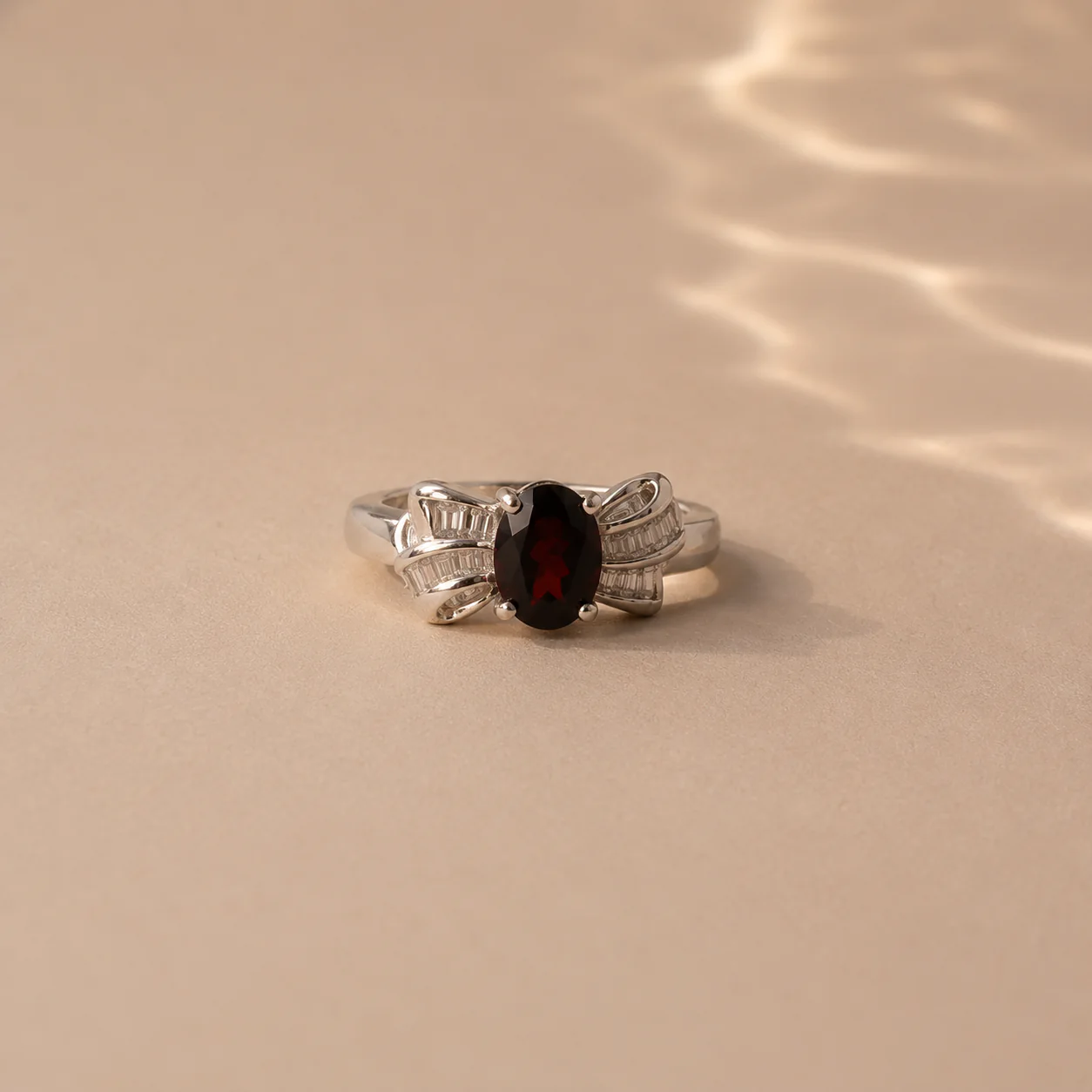 Garnet Ribbon Accent Ring - Image 2