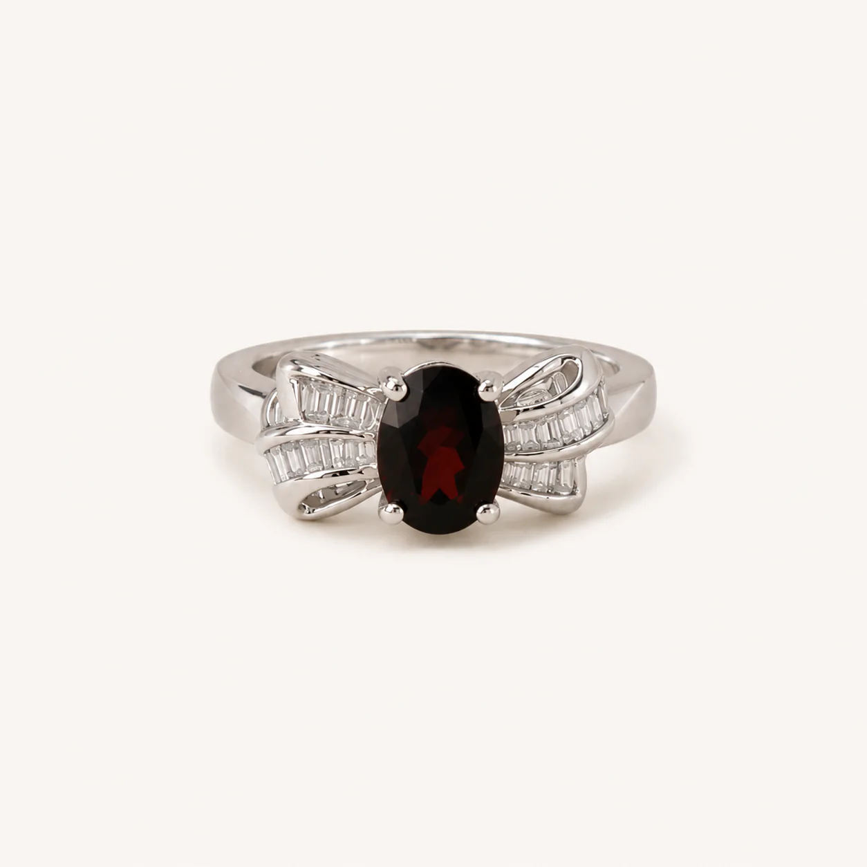 Garnet Ribbon Accent Ring - Image 4
